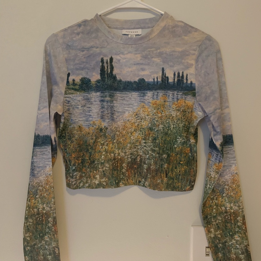 Topshop Van Gogh printed top